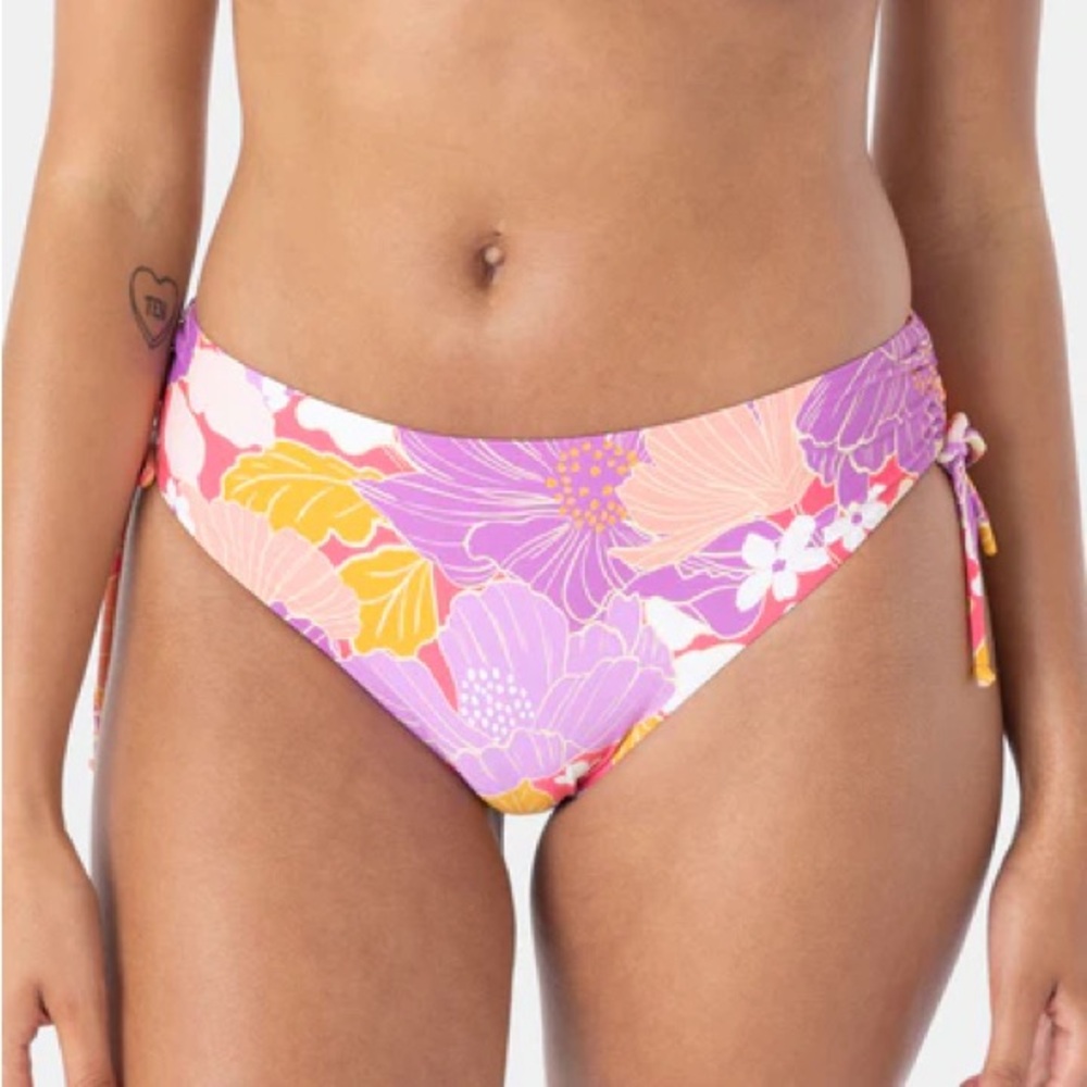 NWOT Roxy Bell Bottom Blooms Hipster Lace Bikini Bottom